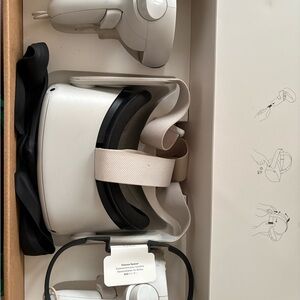 Standalone White and Black VR Headset with Accessories